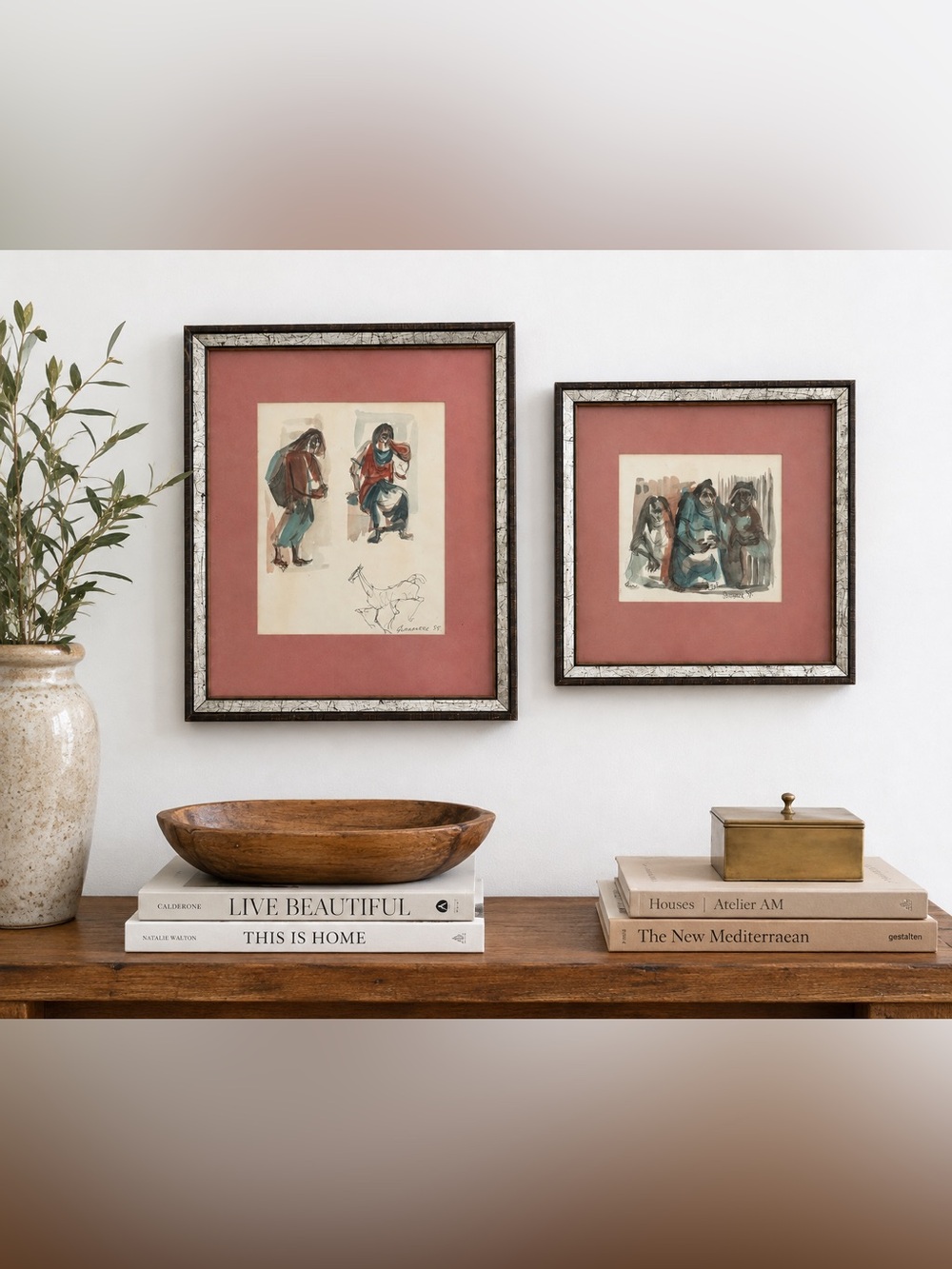 James Gordaneer Signed 1950s Canadian Watercolour Art Pair